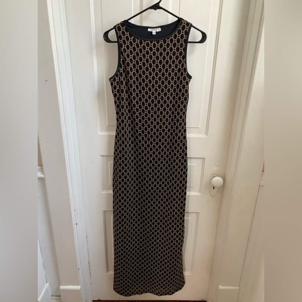 Rampage Y2K Vintage Maxi Dress Black/Gold Medium Grunge Whimsigoth 90's Vintage
